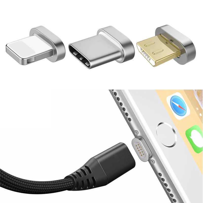 1 м Магнитный зарядный кабель Micro USB для iPhone Xs Max 8 7 6 Тип C зарядное устройство и