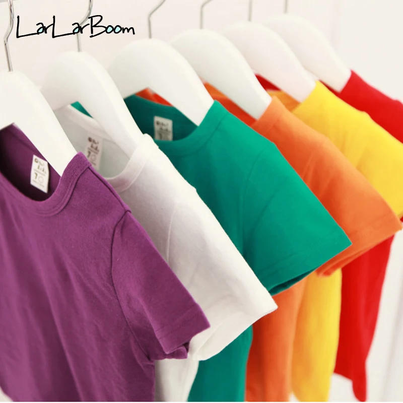Детские топы larboom 2019 летние хлопковые детские футболки с коротким рукавом