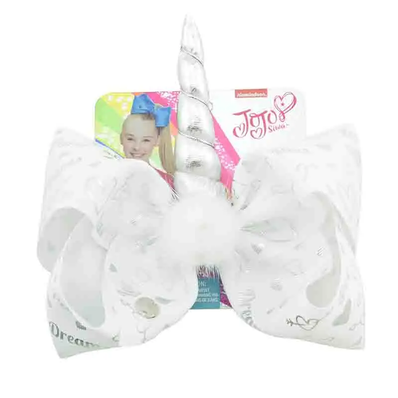 Jojo Siwa аксессуар ручной работы Радуга Звезды Любовь Единорог большой с 8 дюймов ленты волос лук JOJO головные уборы повязка для детей - Цвет: 22