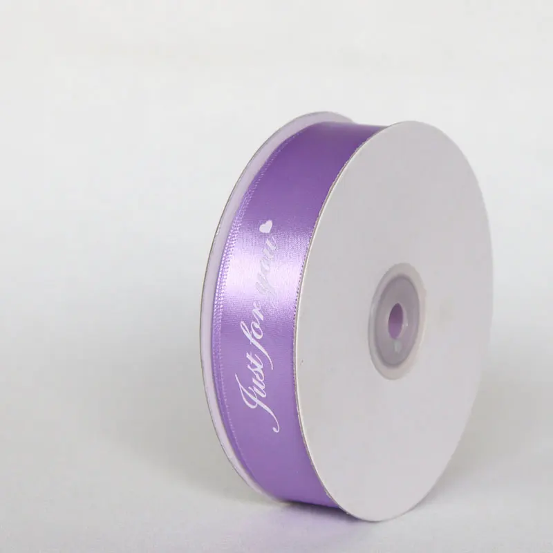 Purple 45 м/лот 2,5 см письмо атласные ленты волос лук/вечерние/день рождения цветок DIY отделочная лента художественное оформление ручной работы материалы LX788 - Цвет: Purple