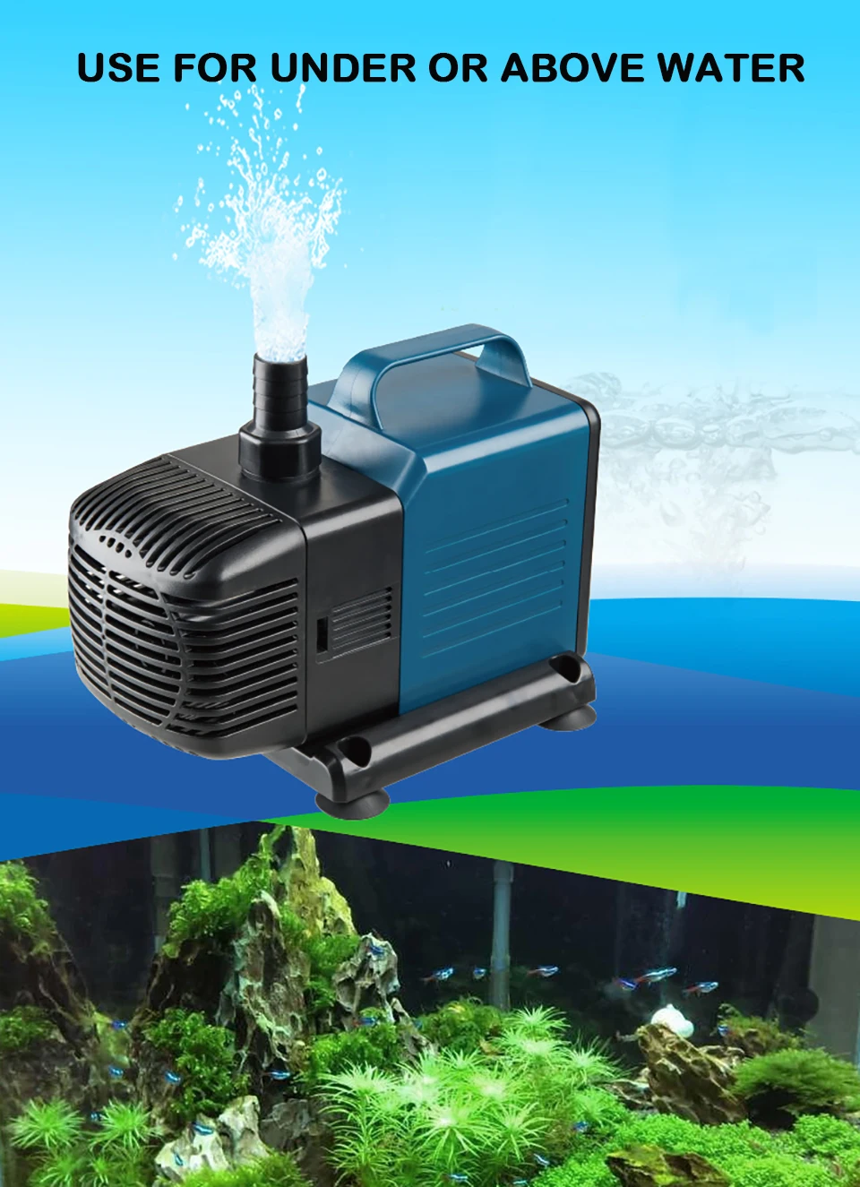 SOBO WP-6500 погружной водяной насос рыбный пруд аквариумный резервуар фонтан-водопад приемная характеристика 220-240 в 85 Вт 4500л/ч