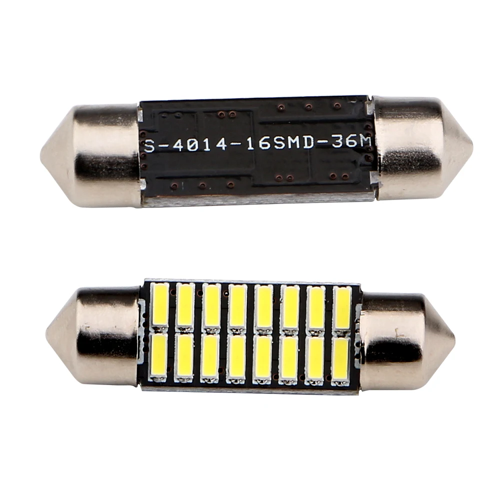 10 шт./лот Автомобильные светодиодные гирлянды 31 мм 36 39 41 C5W 16 SMD Led 4014 лампы|led festoon