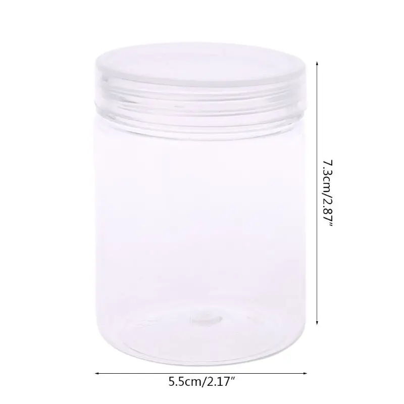 

150ml Round Clear PET Container Jar Pot Bottle For DIY Slime Clay Makeup Cosmetic Cream Nail Box Square With Lid