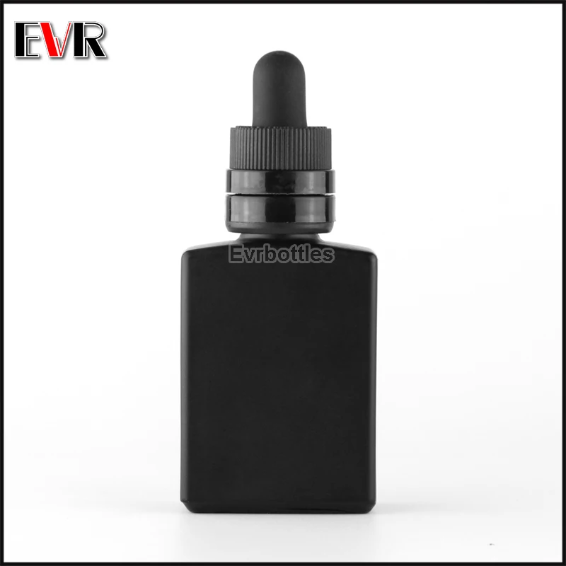 30 мл матовая черная прямоугольная стеклянная бутылка капельница с новейшей