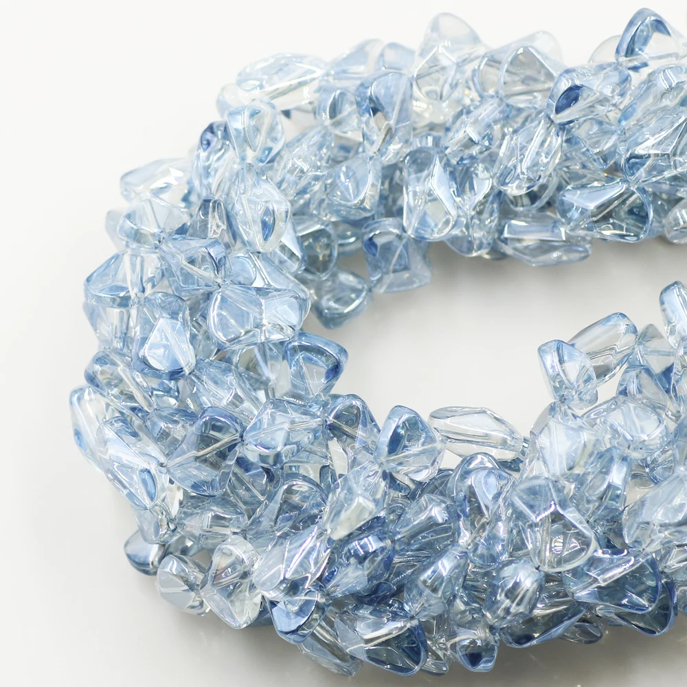 ZHUBI 20 шт Бусины из натурального камня 10*16 мм стеклянные прозрачные бусины Irregualr