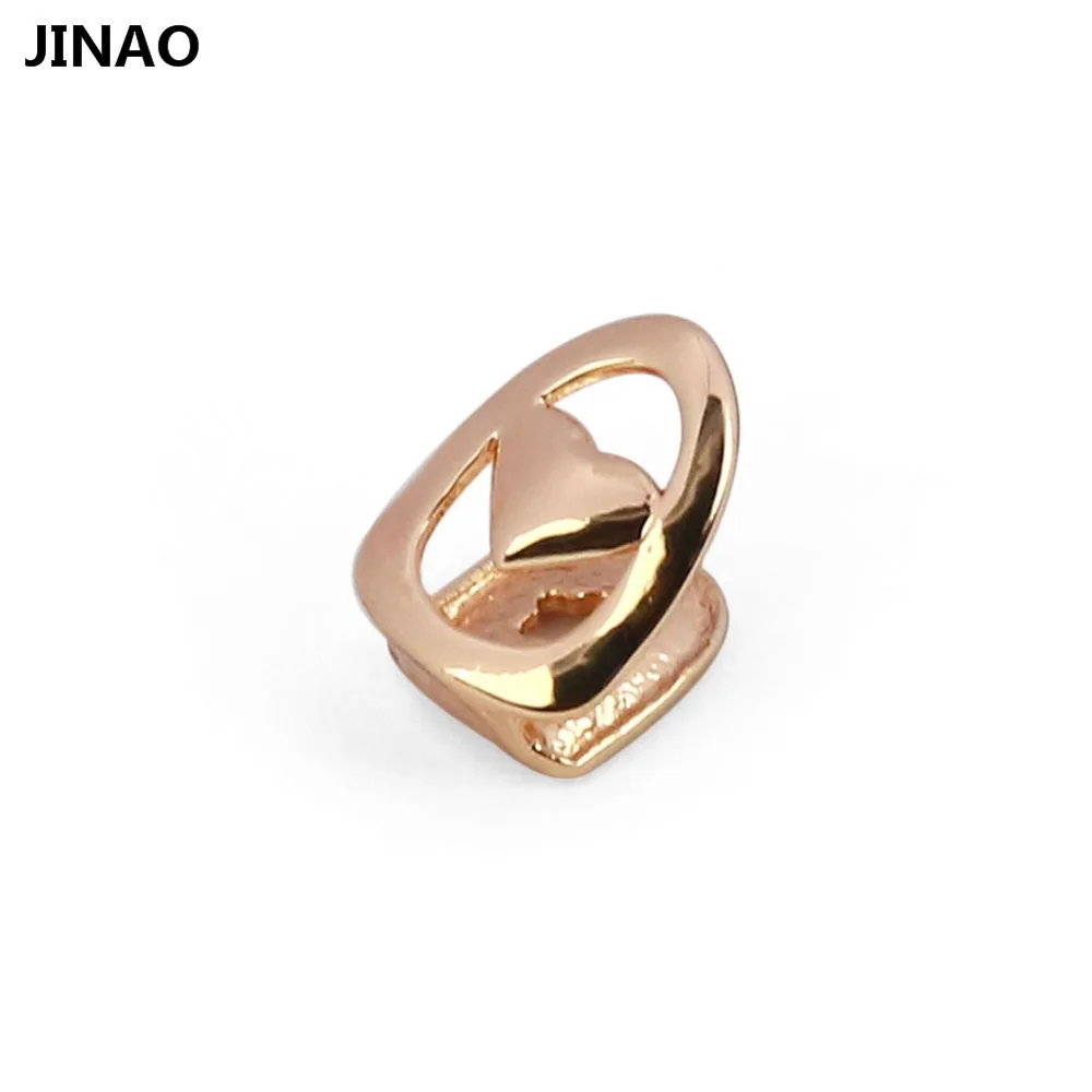 JINAO пользовательский подходит для открытого лица в форме сердца Grillz cap золотой тон хип хоп полый одиночный насадка на зубы жабры