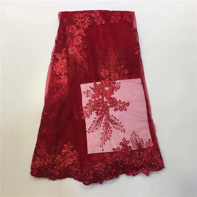 Новое поступление Черная 3d кружевная ткань с камнями Цветочная вышивка тюль