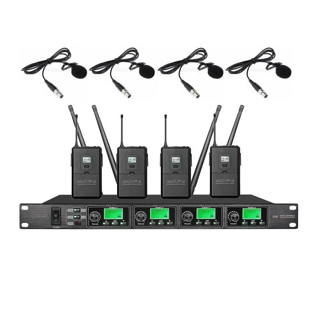 Lapel Bolymic UHF четыре канала Беспроводной речи гарнитура микрофон Системы Беспроводной гарнитура с микрофоном - Color: Lapel