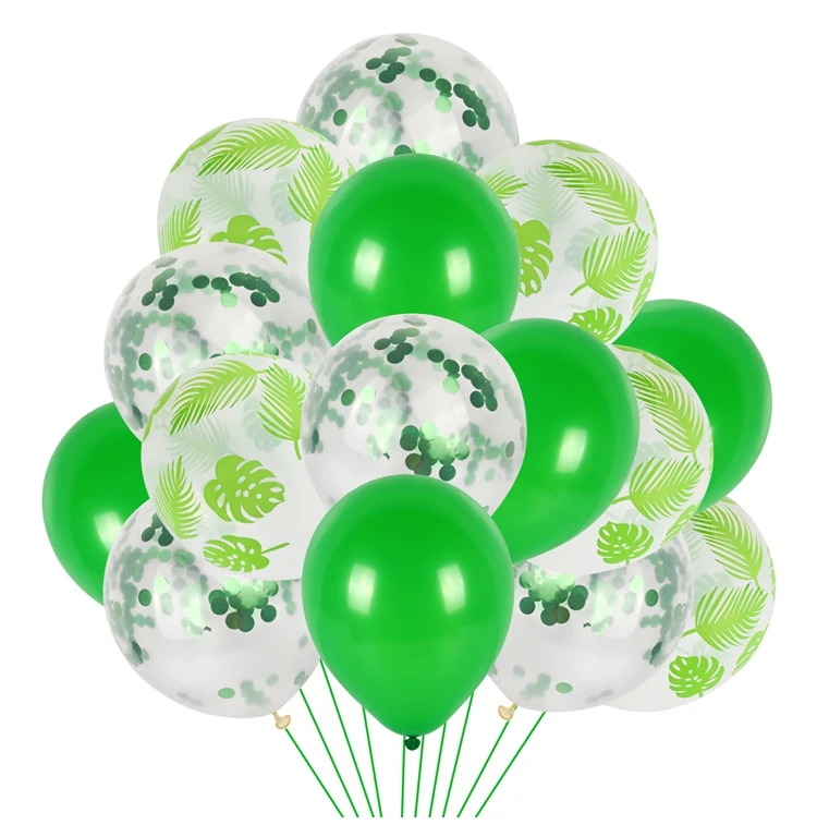 FENGRISE Palm Leaf Tropical Party Balloons Wild One Birthday Ballons Confetti Latex Baloons Jungle Safari Hawaiian Party Decor