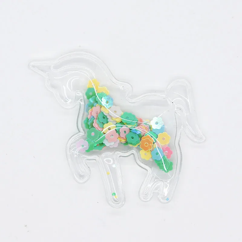 10PCS Transparent Plastic Bag With Colorful Sequins For Hair Clips, DIY Craft Decoration Accessories Y19060401