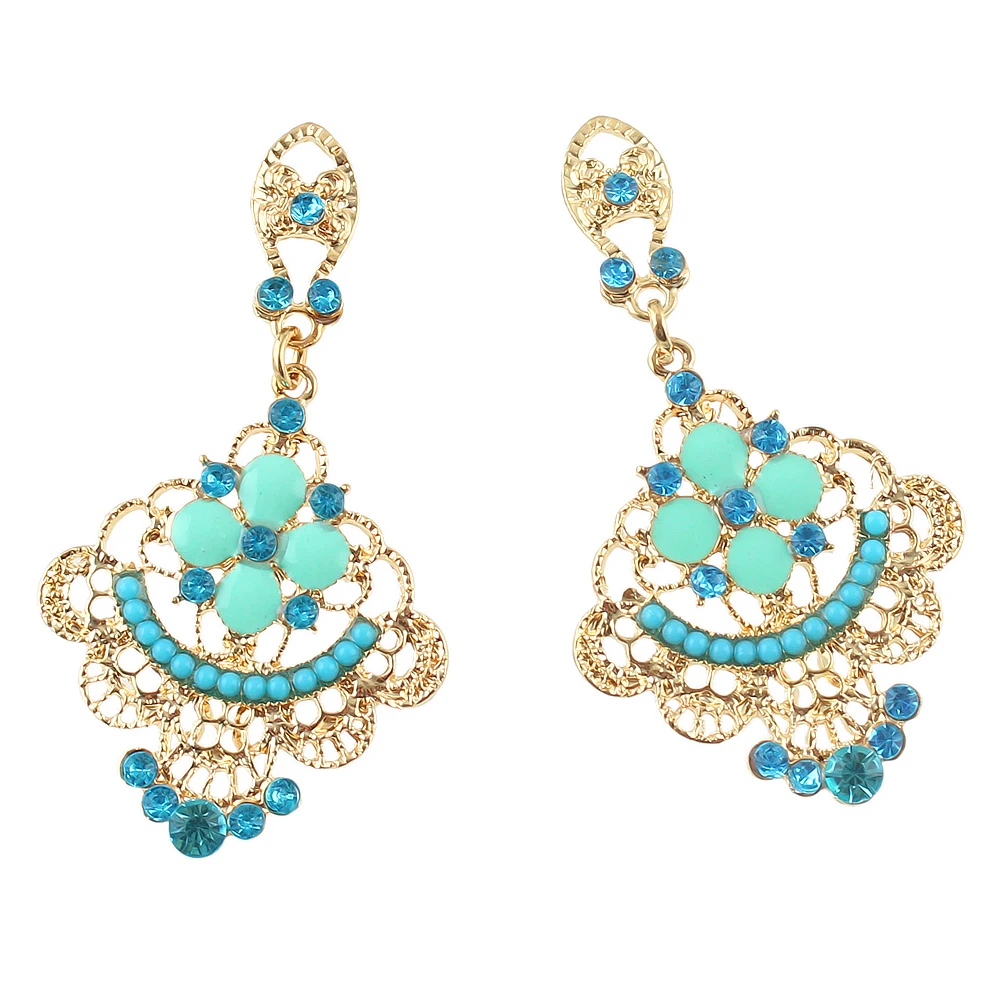 Этническая Стиль ювелирных изделий Цвет длинные Висячие серьги выдалбливают