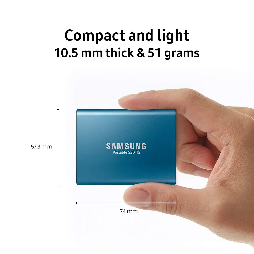 Samsung T5 портативный SSD 500GB 1 ТБ 2 ТБ USB3.1 внешние твердотельные накопители USB 3,1 Gen2 и обратная совместимость для PC MAC