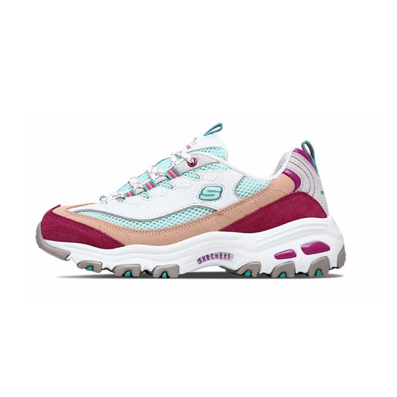 Skechers D'LITES/повседневная женская обувь из натуральной кожи; женская обувь на платформе; Новое поступление; удобная дышащая обувь на плоской подошве; 13146-GYP - Цвет: 13146-GYPK