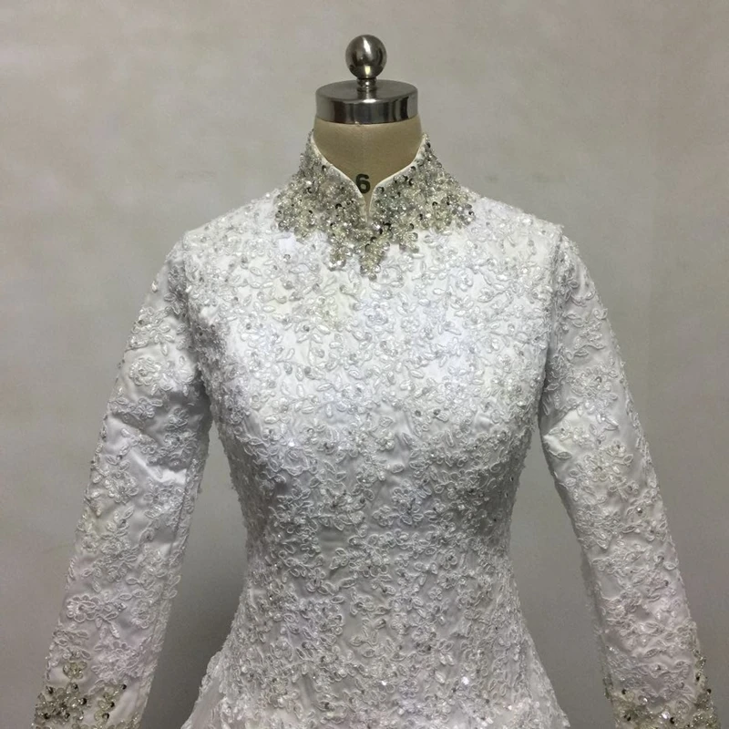 New Arrival White Long sleeve Wedding dresses 2021 Lace Beaded A-Line gown for Bridal vestido de noiva | Свадьбы и торжества