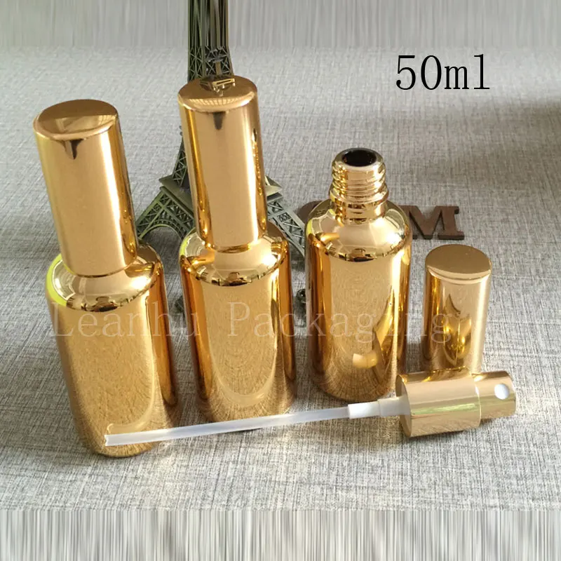 50ml gold Fine mist spray bottle wholesale perfume bottles  of imported gold mist formulations points bottling