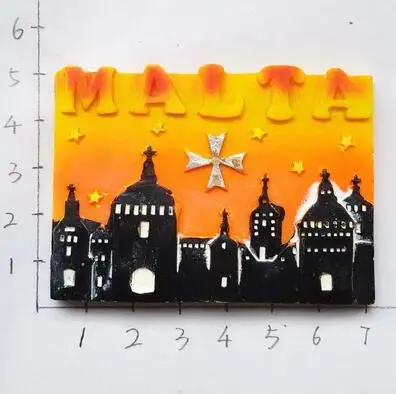 3D магниты на холодильник ручная роспись панорамный вид карта Мальты магнитные