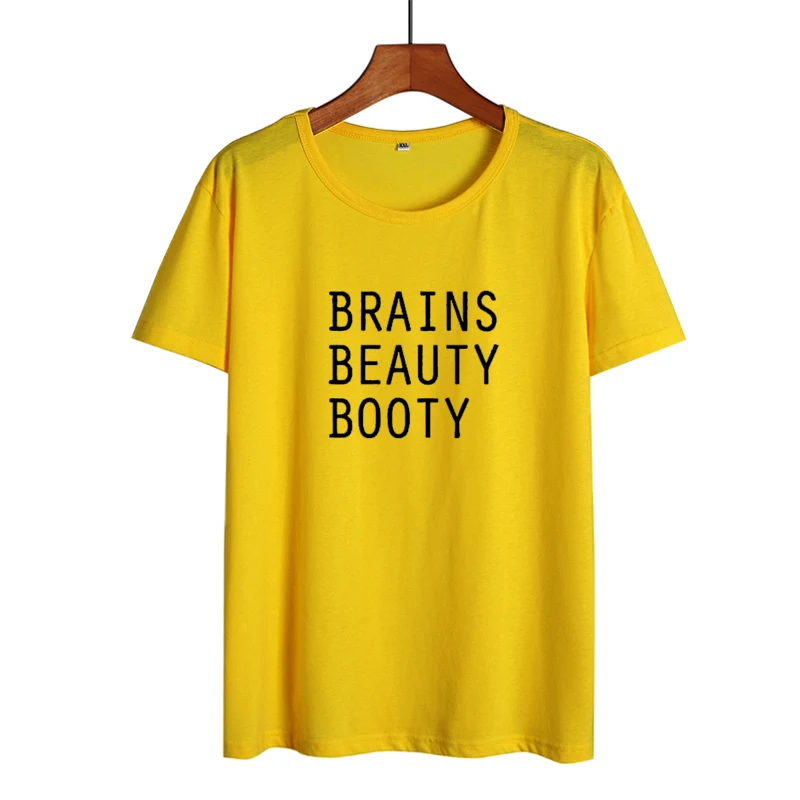 Мозги красоты попа забавная фраза футболки Tumblr хипстер Письма Печать Crewneck