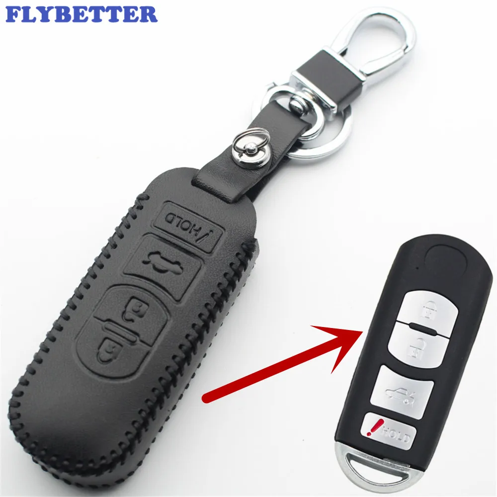 Чехол FLYBETTER из натуральной кожи с 4 кнопками и безключевым входом для смарт-ключа