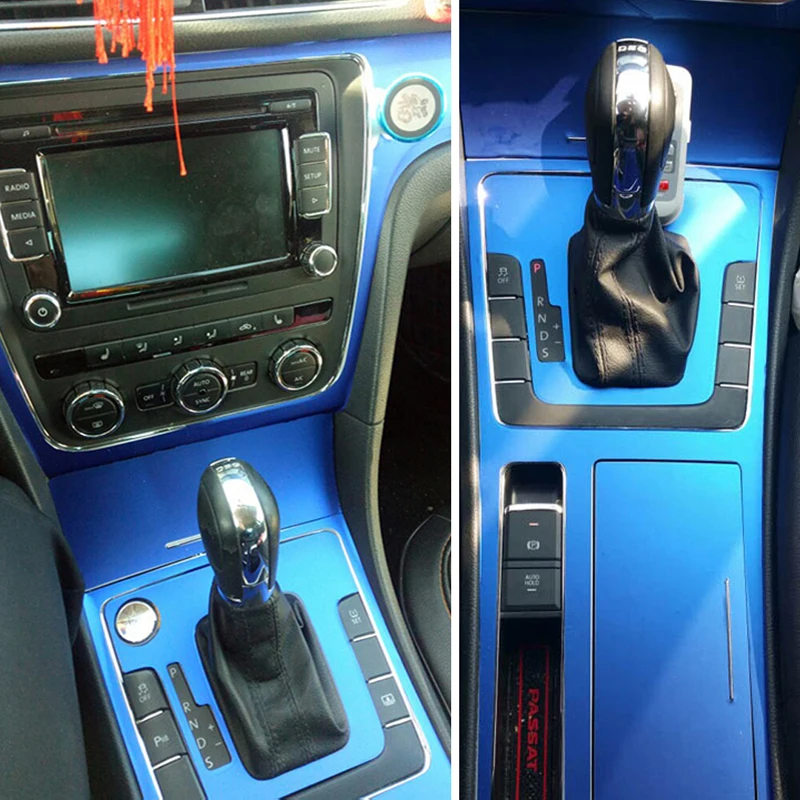 

For Volkswagen Passat 2011-2015 Interior Central Control Panel Door Handle 5DCarbon Fiber Stickers Decals Car styling Accessorie