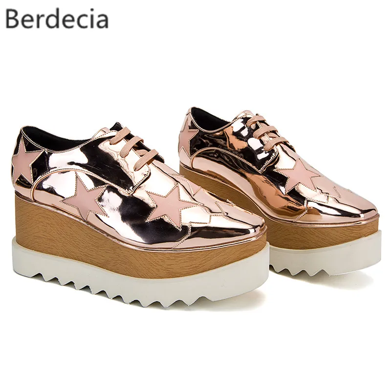 2017 женские туфли на шнуровке звезда обувь платформе мода квадратный носок ткань
