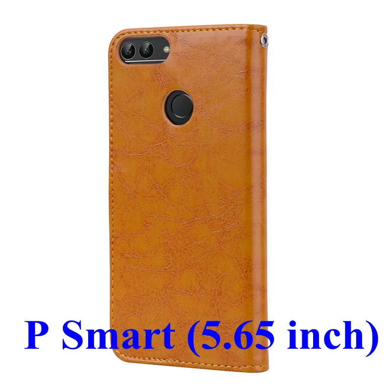 Yellow Кожаный чехол-бумажник для huawei P Smart FIG-LX1 L21, флип-чехол для huawei P Smart POT-LX3 LX1, мягкий силиконовый чехол - Цвет: Yellow
