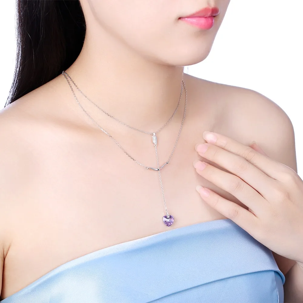 Длинные женские серьги-подвески с кристаллами Сваровски серебро 925 пробы |