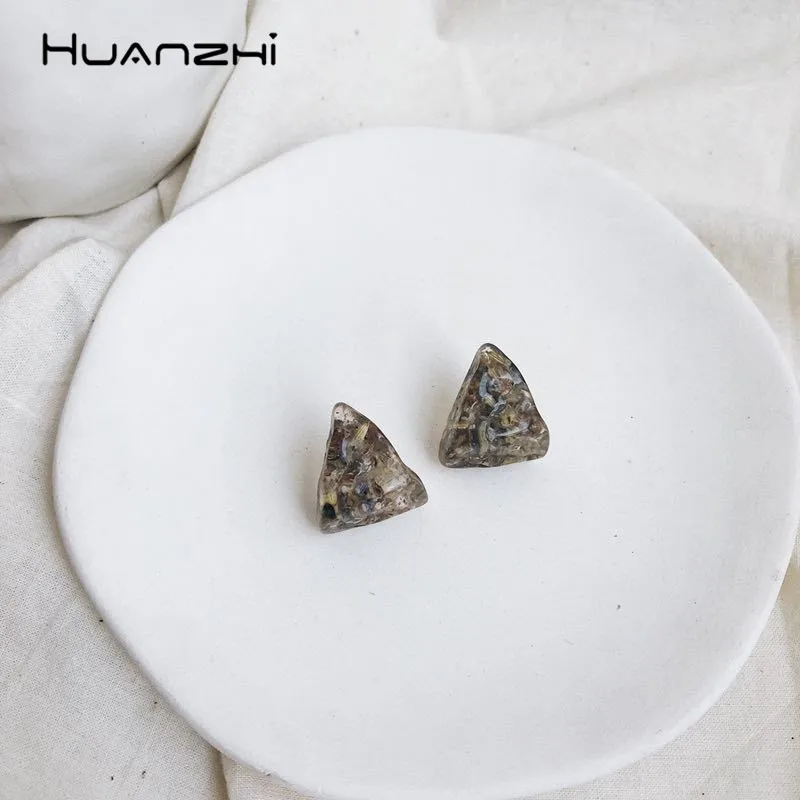 HUANZHI 2019 Лето Треугольники геометрический нерегулярные дизайн пластик Кристалл
