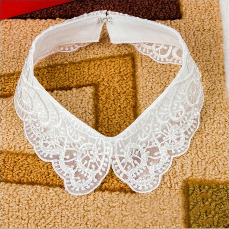 Новое поступление модная рубашка с белым жемчугом на весну и осень кружевной