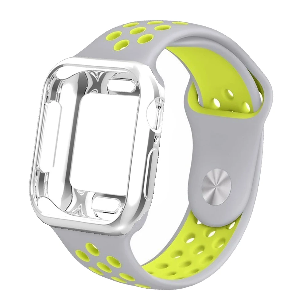 Чехол+ ремешок для apple watch band pulseira apple watch 5 4 3 band 44 мм/40 мм iwatch band cover 42 мм/38 мм correa ремешок для часов браслет