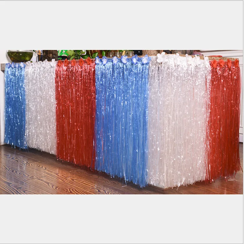 British flag color Новейшая Популярная Настольная юбка Гавайская Луау Цветок Трава Сад Свадебная вечеринка пляж декоративный значок - Цвет: British flag color