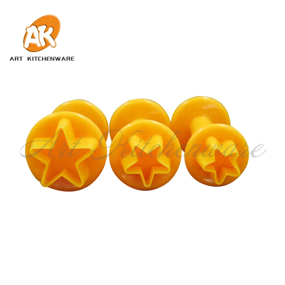 Звезда fondant плунжерный резак инструменты для украшения торта набор плунжера 3