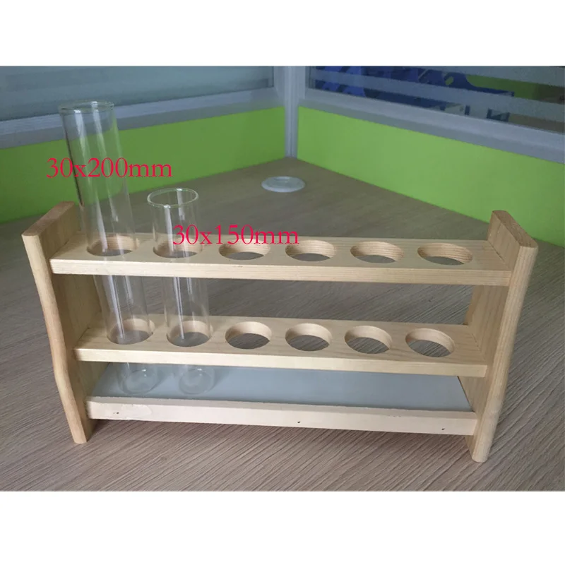 Высококачественная деревянная стойка для пробирок цветная с 6 и 12 отверстиями 10