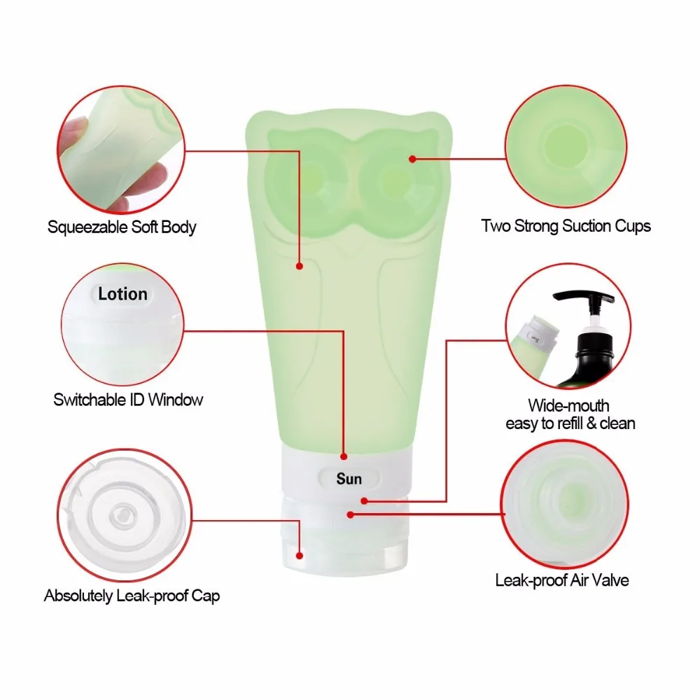 MAKARTT 4 шт./компл. дорожный набор бутылок силиконовые герметичные дорожные