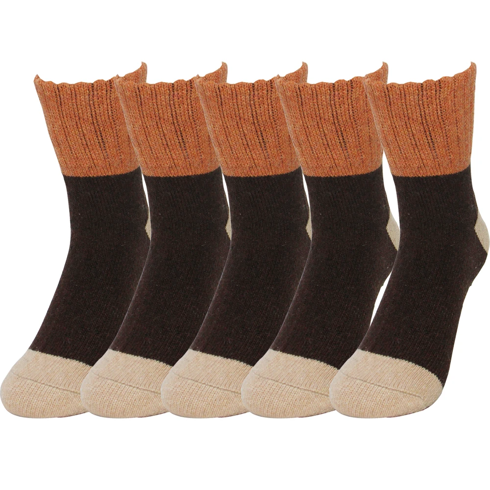 MEI LEI YA 10 pieces = 5 pairs Rabbit Wool Socks Autumn And Winter Ladies Wool Socks Thick Section Warm Socks Fawn pattern