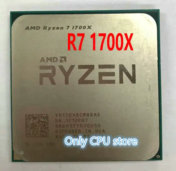Процессор AMD Ryzen 7 1700X R7 1700X3,4 GHz Восьмиядерный процессор YD170XBCM88AE Socket AM4