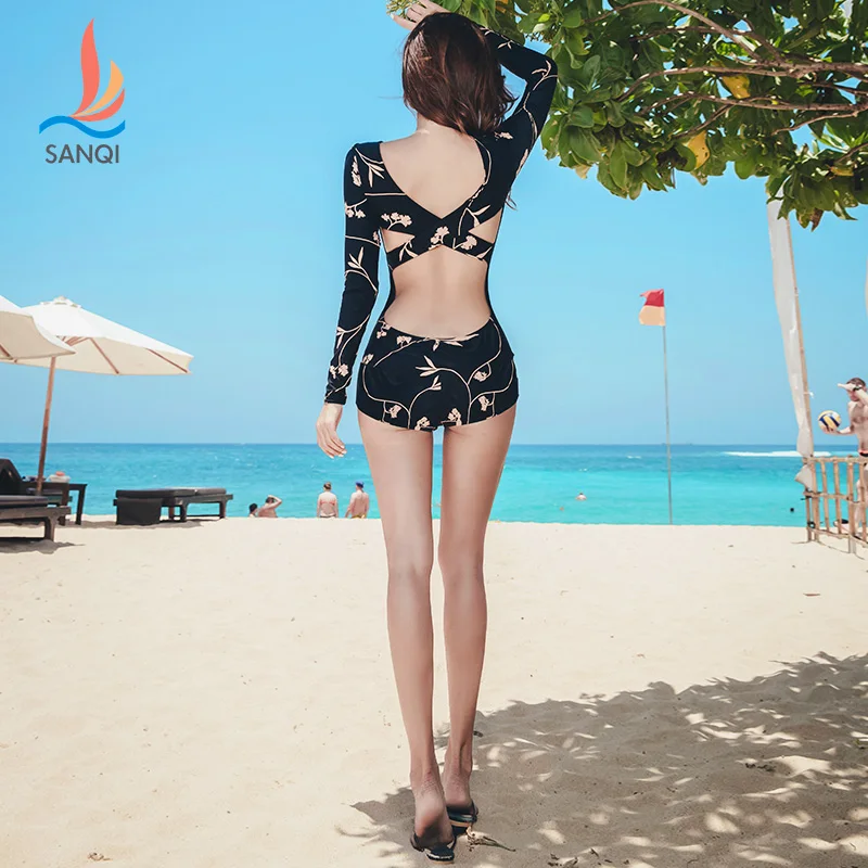 Женский купальник SANQi сиамский большого размера с тонким покрытием купальный