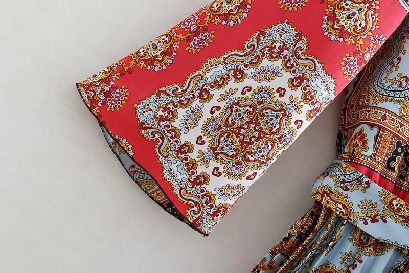 2019 женское винтажное асимметричное платье с v образным вырезом и цветочным