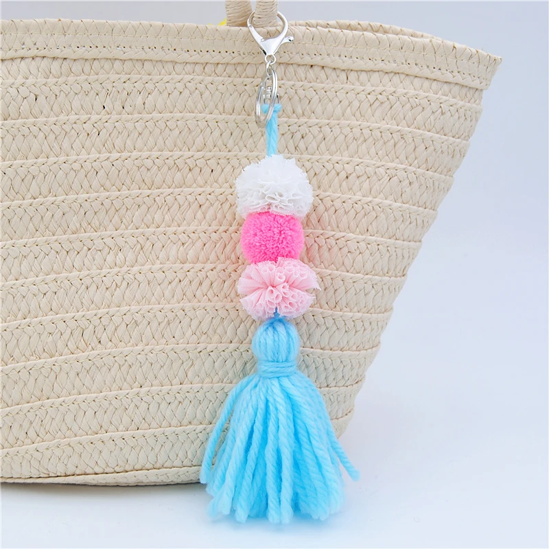 1 шт. шерстяной плюшевый брелок с кисточками и помпоном автомобильный кошелек