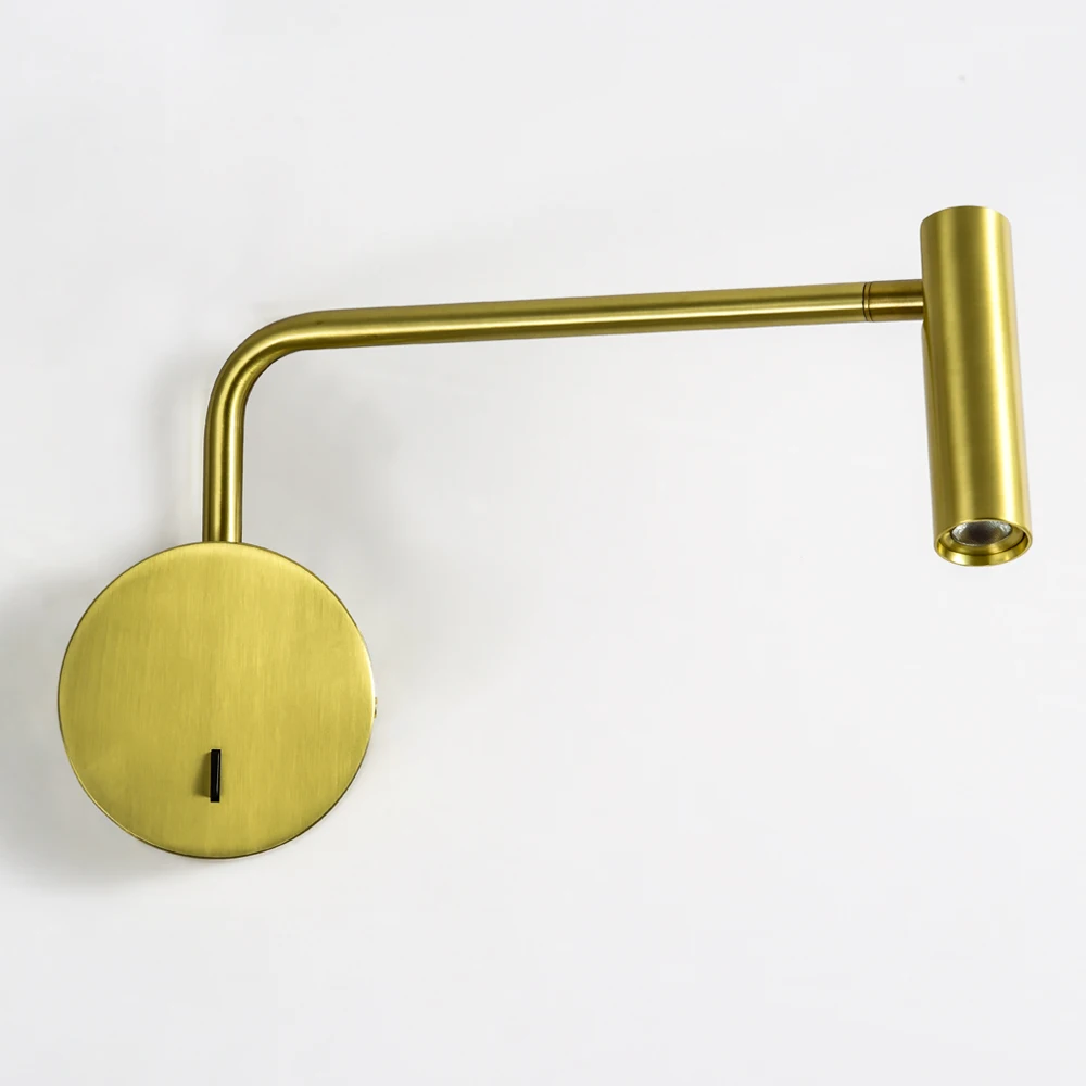 Modern Decor Bedroom Wall Lamp Arm Swivel With Switch LED 3W Reading Light Night For Bedside Indoor Home Interior Lighting | Освещение