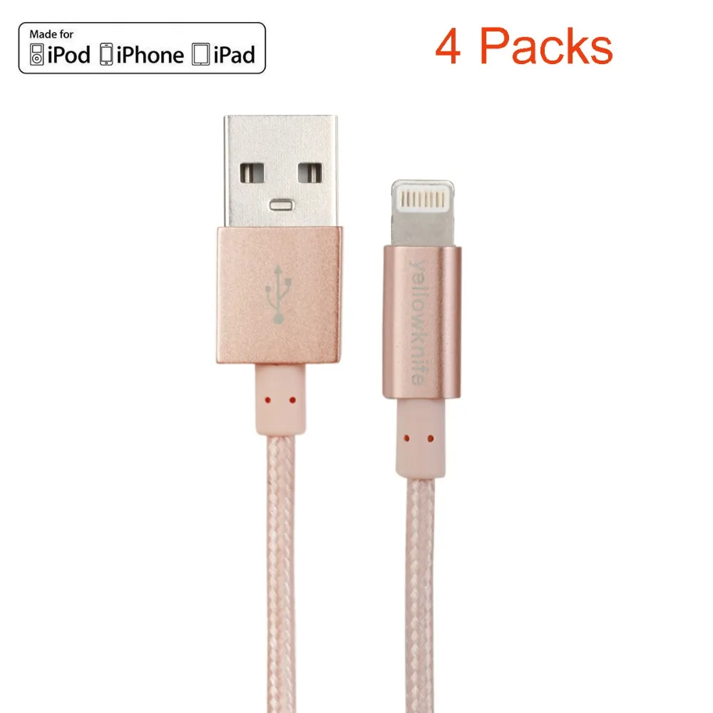 4 Пачек MFi Сертифицированный Алюминиевый Connector1M 8pin данных USB зарядный Кабель Для