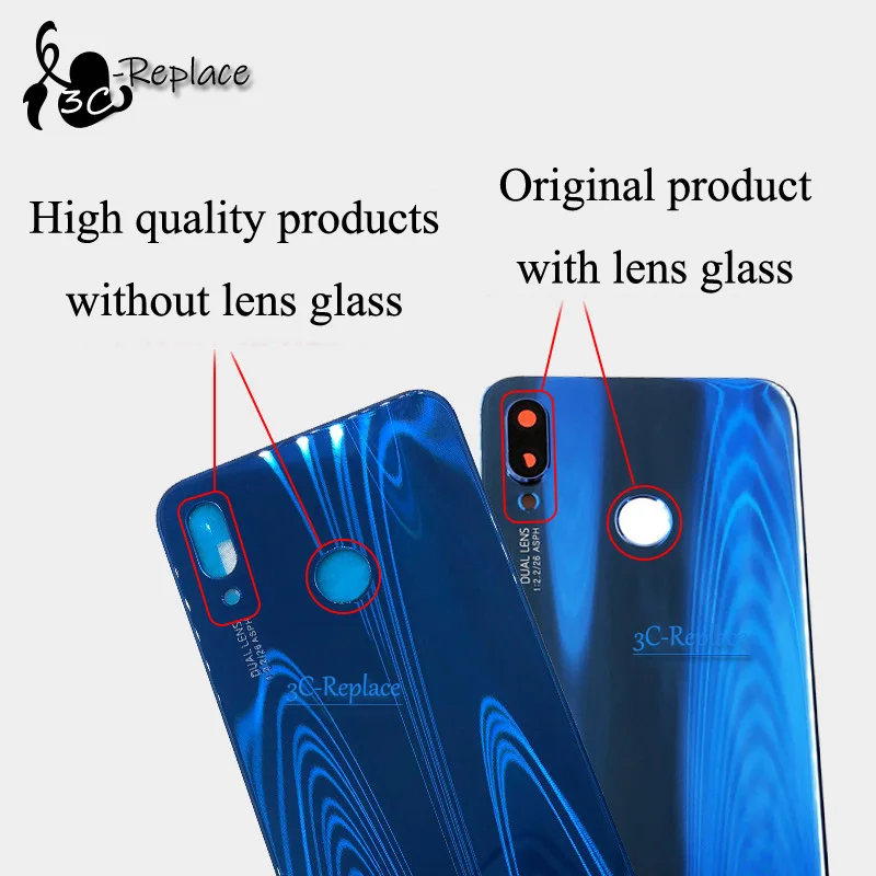 6," для huawei Nova 3 PAR-AL00 PAR-LX9 PAR-L29 PAR-L11 PAR-LX1 задняя Батарея крышка дверца батарейного Корпус чехол сзади Стекло запчасти