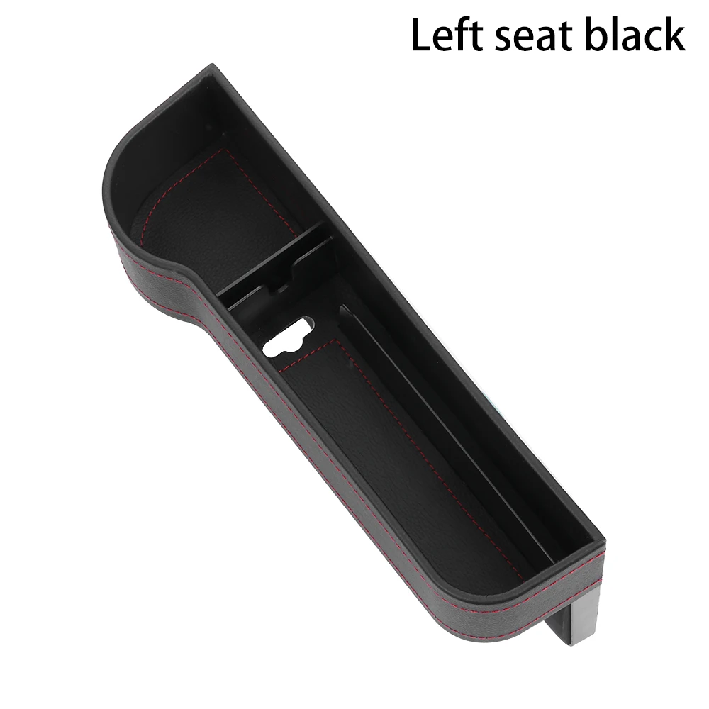 Left seat black Новая коробка органайзер для автомобиля из искусственной кожи сидений щелевая карман сиденье автомобиля сторона слот для монет телефон binder сигареты карты Универсальный - Название цвета: Left seat black