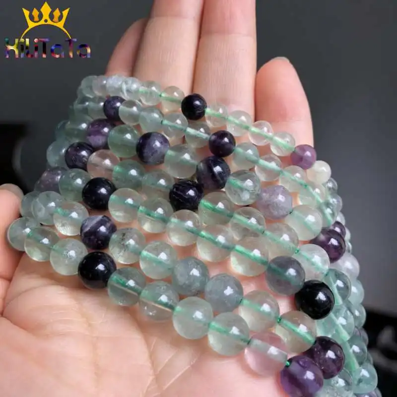 A + натуральные красочные кварцевые бусины из флюорита круглые незакрепленные