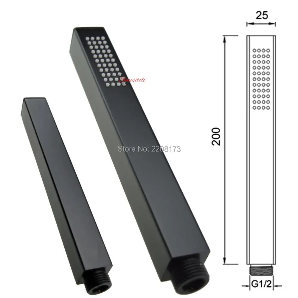 Высококачественная матовая черная Лейка для душа Smesiteli с отделкой держатель