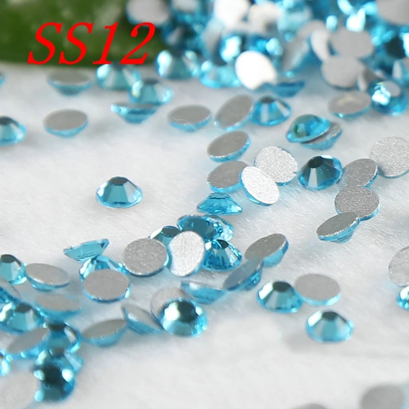 SS12 3 0 2 мм 1440 шт озеро синий дизайн ногтей Стразы без горячей фиксации DIY украшения