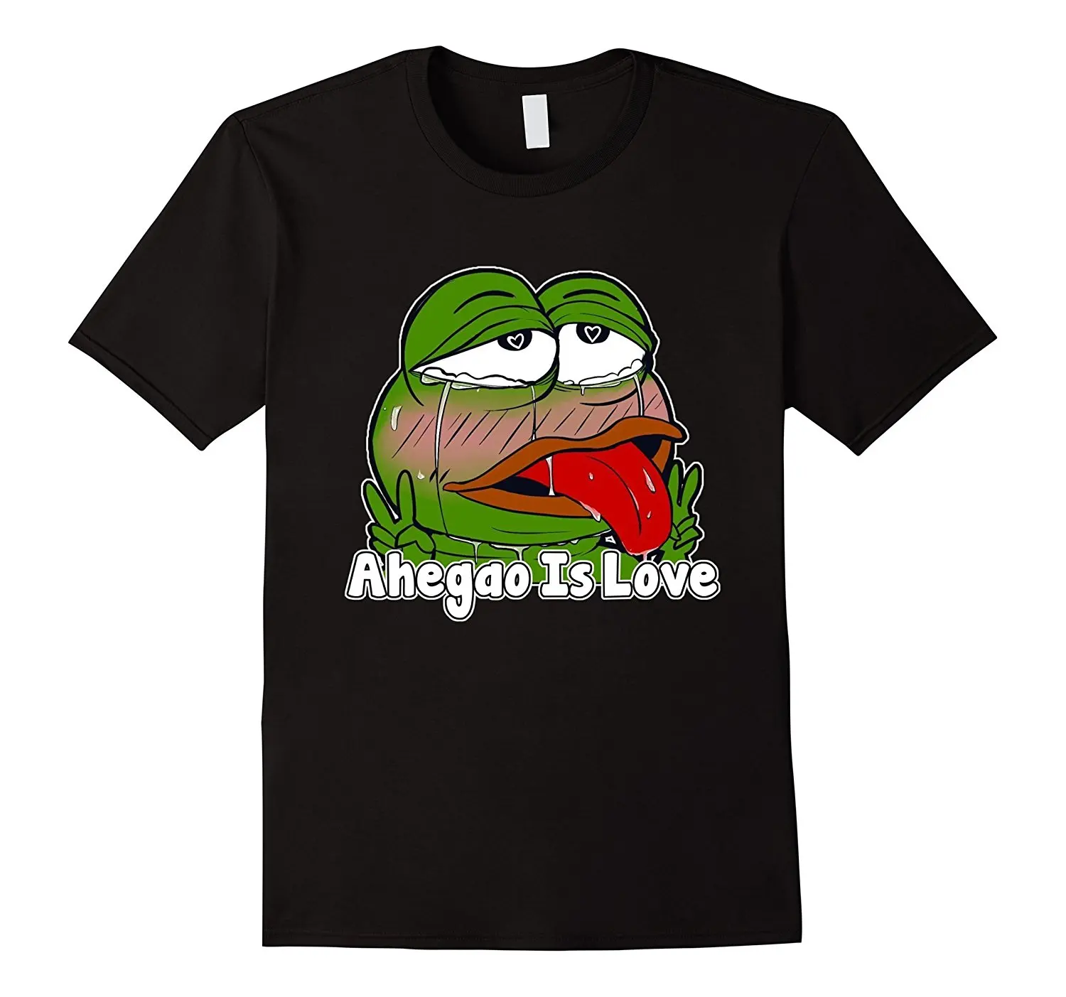Ahegao Is Love-редкий лягушка Данк мем Футболка &quotкороткий рукав Забавный принт&quot |