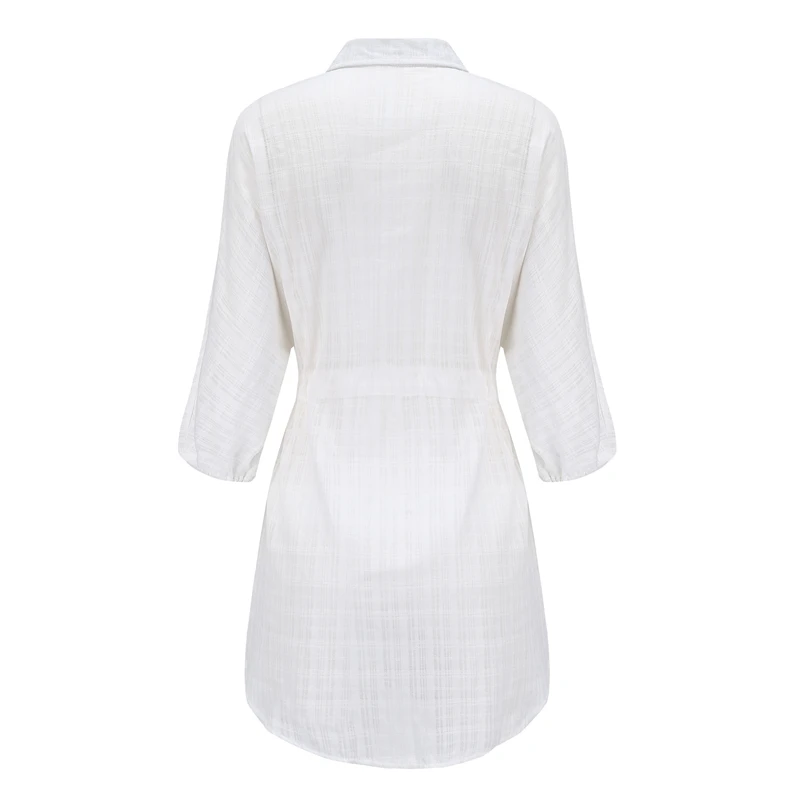 Msoard/повседневное белое клетчатое платье рубашка женское летнее парео с коротким