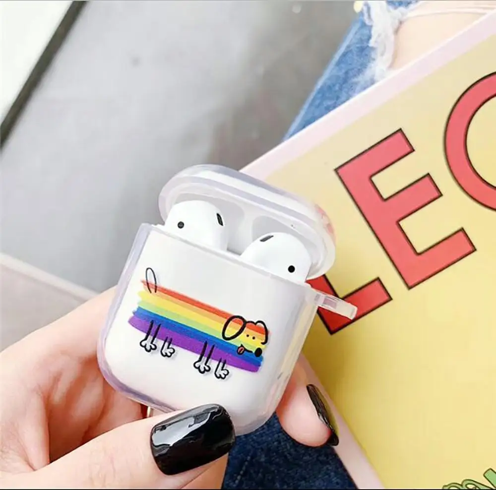 

Cute Protective Hard Case For Apple AirPods Charging Box Wireless Bluetooth Earphone Protective Cover For Airpods Accessories E0