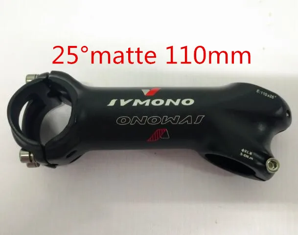 matte black 110MM SVMONO руль велосипеда Riser 25 degreesалюминиевый сплав MTB дорожный велосипедный стержень 80-130 мм - Цвет: matte black 110MM