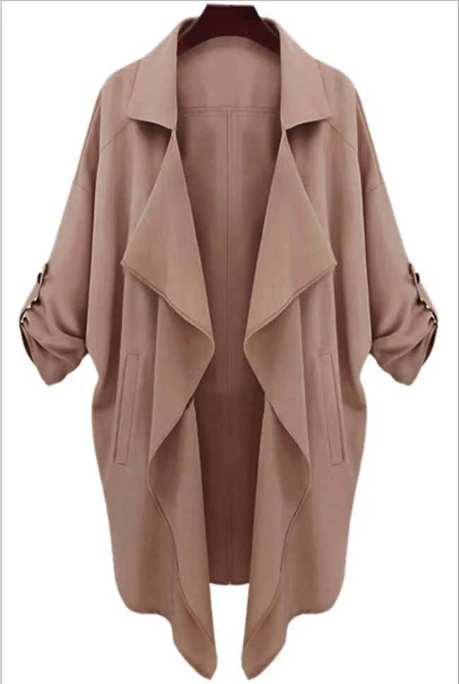 Женское длинное свободное тонкое пальто в Корейском стиле на весну и лето